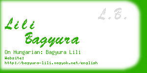 lili bagyura business card